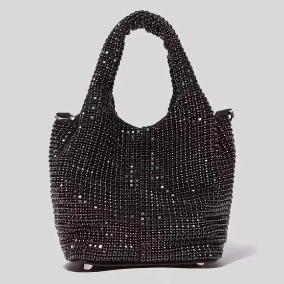 NWT Sparkling Bling SwarovskI Crystal Rhinestone Bucket Bag Shoulder Pur… - Picture 15 of 17